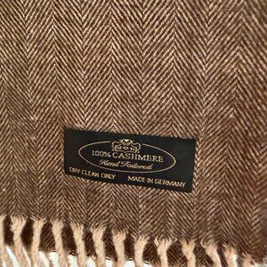 Cashmere Brown Herringbone Scarf